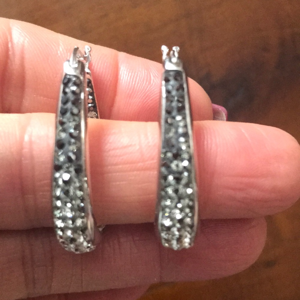Sterling Silver and Crystal Ombre Earrings